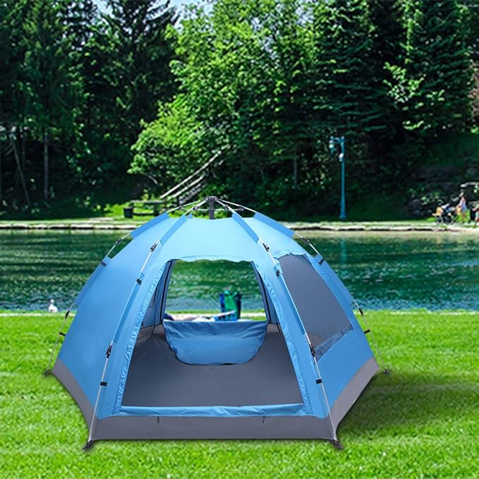 3-4 Person Automatic Family Tent, Instant Pop Up Waterproof for Camping Hiking Travel Outdoor Activities, Sports Tent Camping, Sun Shelters Tent, Advanced Venting Design