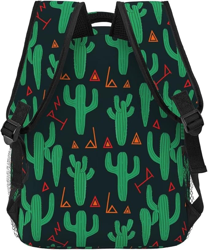 Lightweight Rucksacks for Climbing Outdoors Walking Cycling, Large Capacity Anti-Theft Multipurpose Carry On Bag, Green Cactus Camping Outdoor Backpack