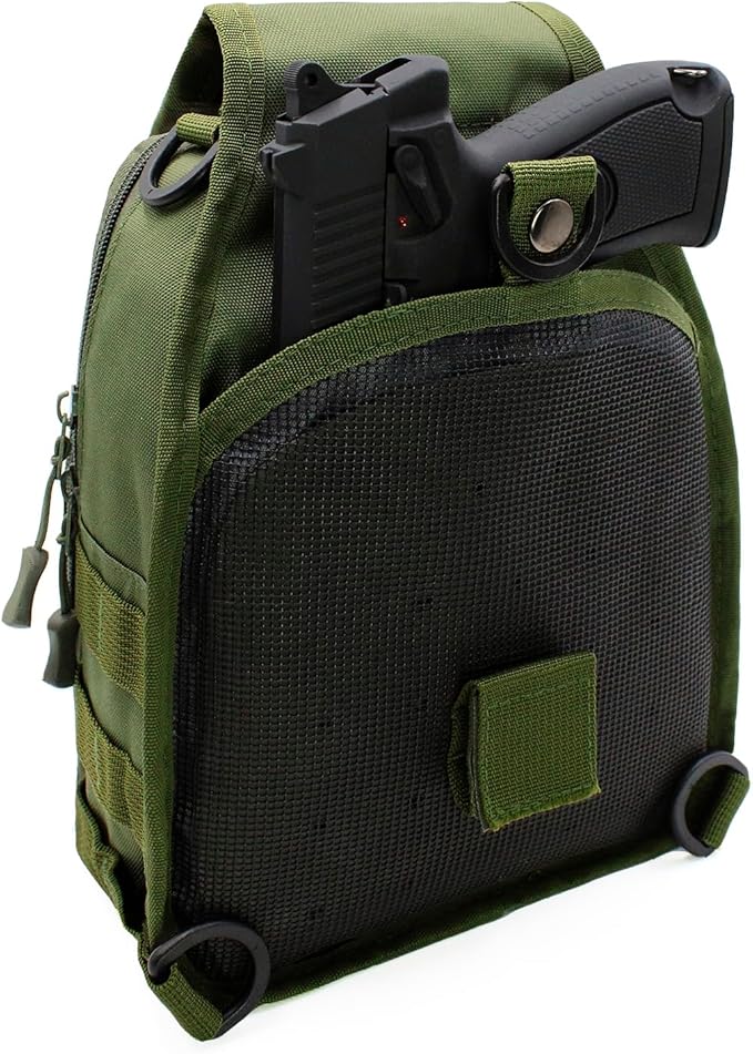 Viriber Tactical Backpack, Waterproof Military Cross-body Molle Sling Shoulder Backpack Chest Bag for Outdoor Every Day Carry Green