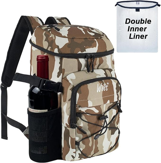 WOLT Cooler Backpack,24 Cans Insulated Backpack Cooler Leakproof,Lightweight Soft Cooler Bag,Camping Cooler,Large Capacity Beach Cooler,Waterproof Travel Cooler Lunch Backpack for Hiking