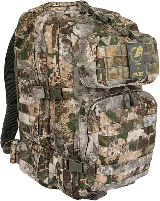 Mil-Tec Unisex Assault Pack - Rugged Durable Lightweight Ergonomic Versatile Tactical Outdoor Camping Hiking Backpack with Adjustable Padded Shoulder Straps & MOLLE Loops, Phantomleaf WASP I Z1B, 36L