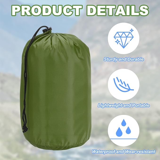 PATIKIL Stuff Sack, Waterproof Outdoor Storage Sack Portable Drawstring Dust Flap Bag for Hiking Backpacking