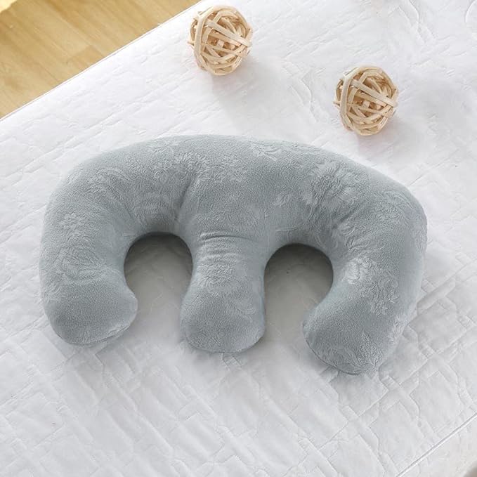 Soft Detachable Chest Pillow Chest Pad Breast Support Pillow Feminine Bolster for SPA Beauty Salon Massage Table for Better Sleep - Grey