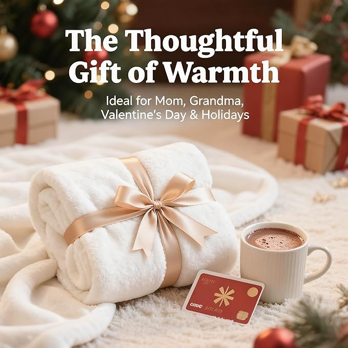 SNZ Cozy Wearable Blanket for Women & Men - 60"x33" Fleece Poncho, Warm Office Chair Lap Blanket, Travel, Camping & Home Wrap - Comfy Poncho Throw - Gift for Mom, Elderly