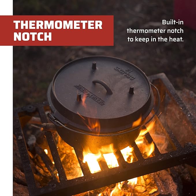 Camp Chef 14-inch Cast Iron Dutch Oven, Lid, and Lid Lifter ,Black/Cast Iron