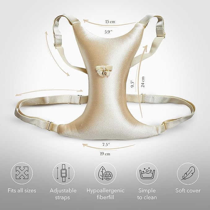 Intimia Breast Pillow for Chest Wrinkles and Side Sleeping - Breast Pillow for Wrinkle Prevention - Chest Wrinkle Pillow for Breast Support (Gold)