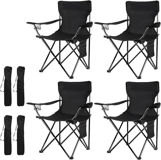 Damei century 4PCS Folding Camping Chairs-Lightweight, Installation-Free, Portable Chair for Beach, Lawn, Outdoor Sports