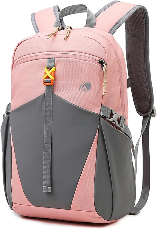 12L Hiking Backpack with Padded Straps for Kids, Waterproof Small Hiking Backpack with Chest Strap for Women, Mini Lightweight Kid Travel Backpacks Day Pack, Pink