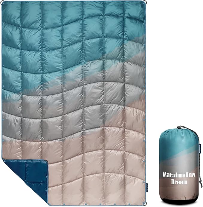 Camping Blanket, Packable Puffy Blankets Lightweight Windproof Waterproof for Outdoors,Hiking, Backpacking,Beach,Car,Picnic,Stadium