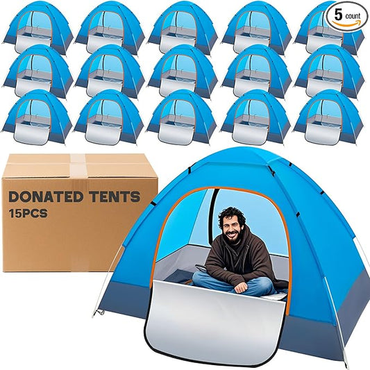 15/10/5 Pack Camping Tents for Homeless Bulk 2 Person Pop up Homeless Backpacking Supplies Adult Waterproof Instant Easy Setup Tent for Hiking Outdoor Travel Camping Donation