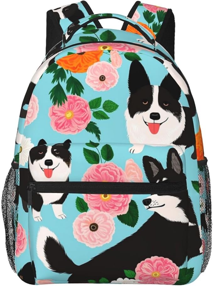 Rucksacks Multipurpose Anti-Theft Big Capacity Bookbag, Italian Greyhound Dog Flower Travel Hiking Camping Rucksack With Padded Straps