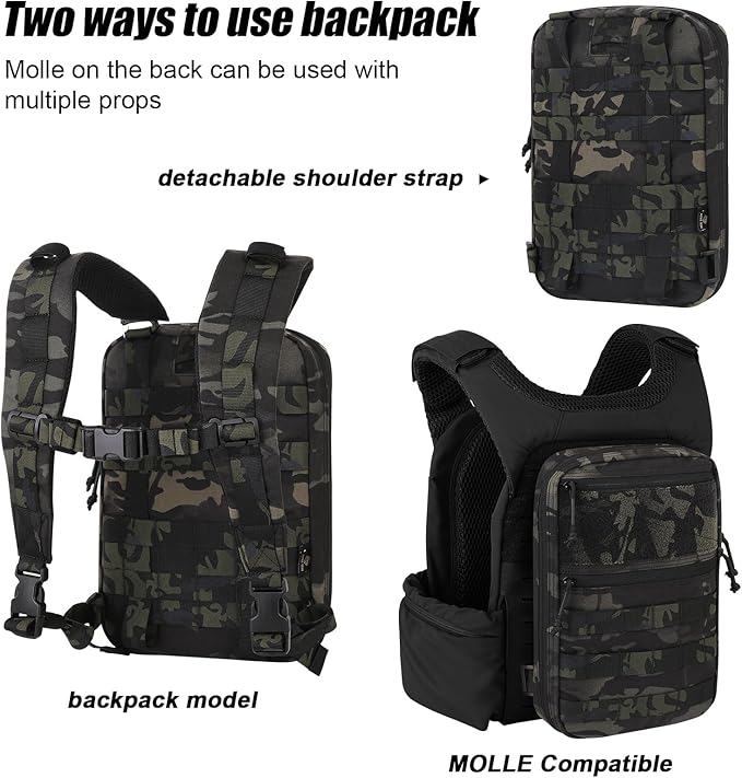 PETAC GEAR Tactical Molle Hydration Pack for 1.5L - Lightweight Water Reservoir Bag for Molle Vest Backpack, for Hiking, Hunting