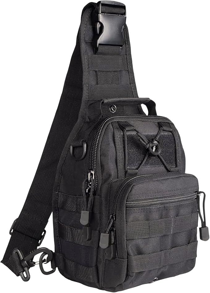 Tactical Shoulder Sling Bag Small Outdoor Chest Pack Backpack for Men Traveling, Trekking, Camping, Sling Backpack