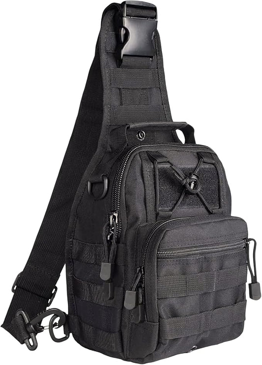 Tactical Shoulder Sling Bag Small Outdoor Chest Pack Backpack for Men Traveling, Trekking, Camping, Sling Backpack