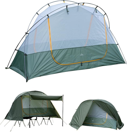 iClimb Ultralight 4 Season Solo Tent Waterproof with Snow Skirt Rainfly, Ground/Off The Ground Tent for Backpacking Camping Hiking Trekking Mountaineering