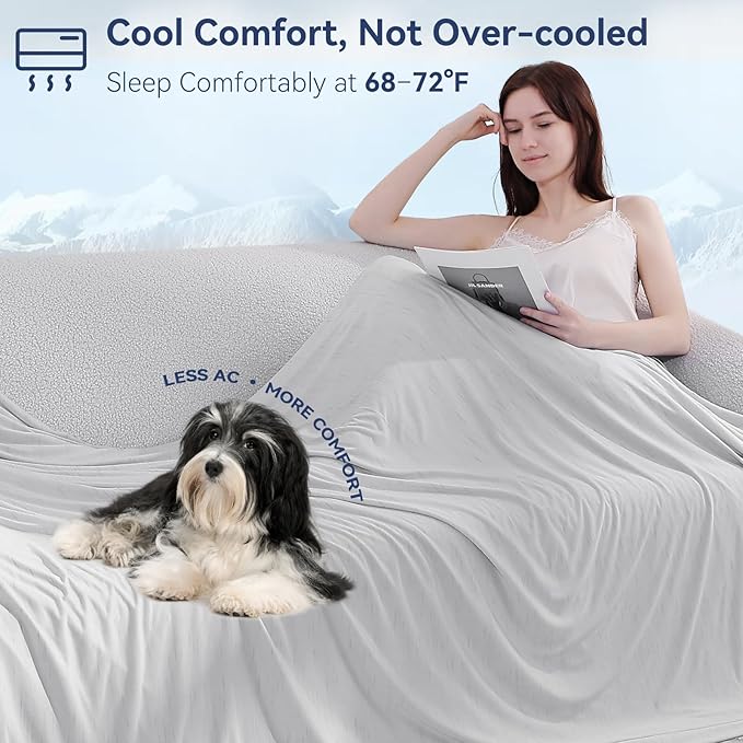 Elegear Cooling Blanket for Hot Sleepers, Double-Sided Arc-Chill® 3.0 Cooling Tech, Q-Max >0.5 Cool to Touch Cooling Blankets, Soft Breathable Summer Blanket for Night Sweats & Hot Flashes, Queen