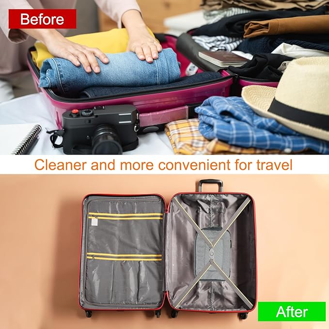 HARFINGTON Compression Packing Cube for Suitcases 18x12x13cm Lightweight Luggage Organizers Bag Travel Essentials Compression Bags for Carry on Suitcases, Grey