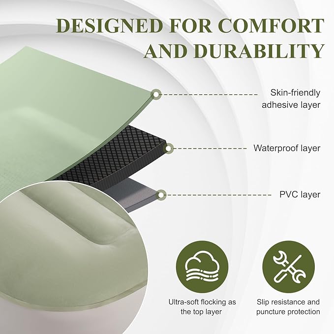 KMZ Inflatable SUV Air Mattress Thickened Flocking with Built-in Pump Self-Inflating Portable Sleeping Travel Bed Pad for SUV Truck Fast Inflation and Deflation