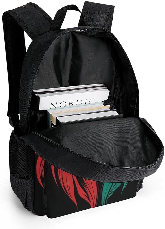 Supdreamc Daypack Bookbag Anti-Theft Multipurpose Large Capacity Bookbag, Reggae King Rasta Flag Lion Black Travel Hiking Camping Rucksack With Adjustable Shoulder Straps