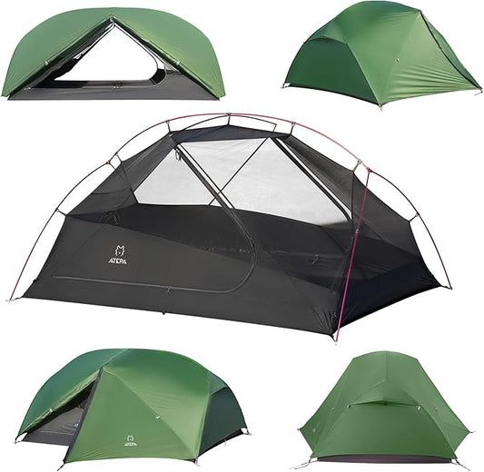 ATEPA Voyage 1-2 Person Backpacking Tent, 4 Season Ultralight Camping Tent, 4000mm Waterproof Double Layer Cold Wearther Easy Set Up Tent for Family Camp Hiking Hunting Outdoor Mountaineering Travel