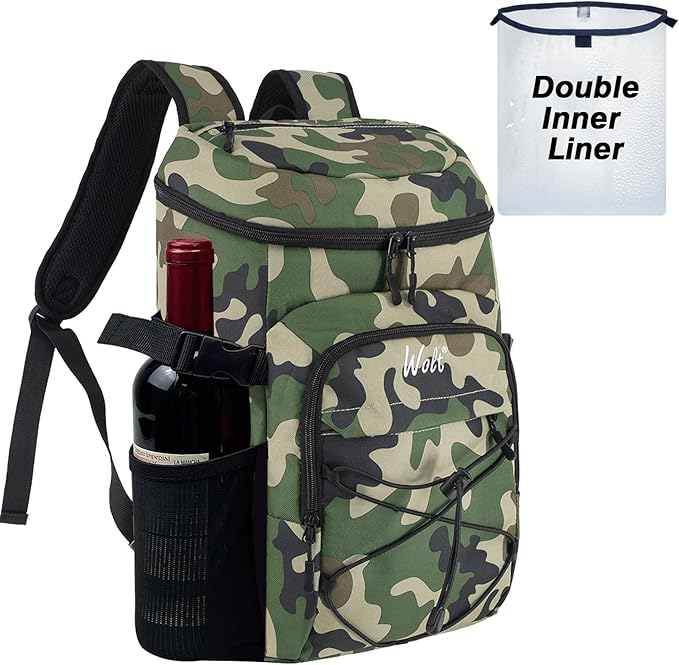 WOLT Cooler Backpack,24 Cans Insulated Backpack Cooler Leakproof,Lightweight Soft Cooler Bag,Camping Cooler,Large Capacity Beach Cooler,Waterproof Travel Cooler Lunch Backpack for Hiking