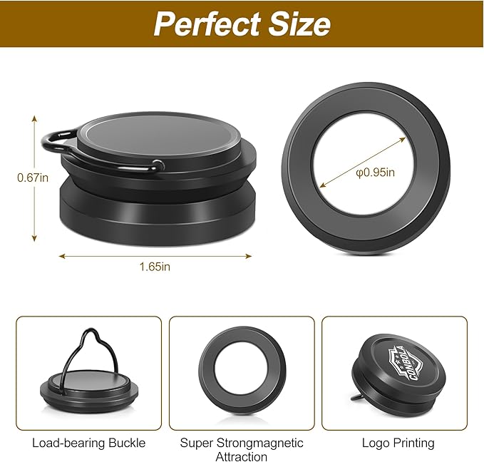 Strong Magnet Hooks for Camping Heavy Duty Tent Accessories 2pcs Magnetic Hook with 2 S-Hooks for Tent, Outdoor Hanger for Lanterns,Camping Essentials,Portable and Lightweight for Car,Boat