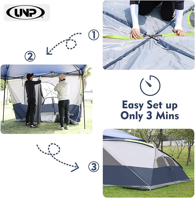 UNP Camping Canopy - Inner Tent - Side Tents - SUV Camping Cube for 10' x 10' Pop Up Canopies (Canopy Pole/Shelter NOT Included) (Dark Blue-Side Tent)