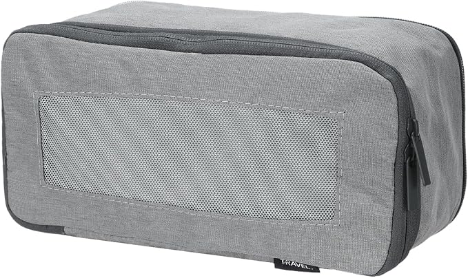 HARFINGTON Compression Packing Cube for Suitcases 26x12x13cm Lightweight Luggage Organizers Bag Travel Essentials Compression Bags for Carry on Suitcases, Grey