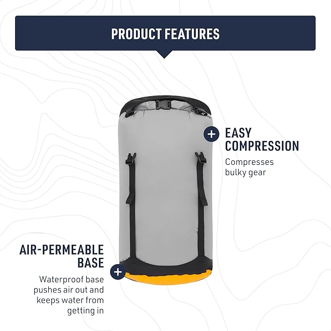 Sea to Summit eVac Compression Dry Bag, Waterproof Compression Sack, 35 Liter, High Rise Grey