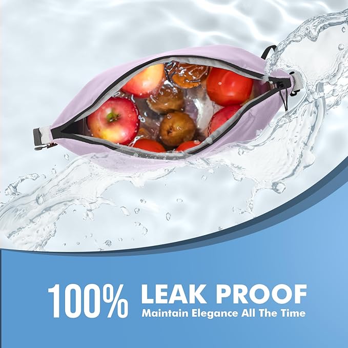 Lunch Bag for Women & Men Fresh Keep Lunch Box, Small Leakproof Cooler Bag Food Lunch Containers High Capacity Reusable Loncheras para Mujer for Work, Office, Picnic, Travel (Purple)
