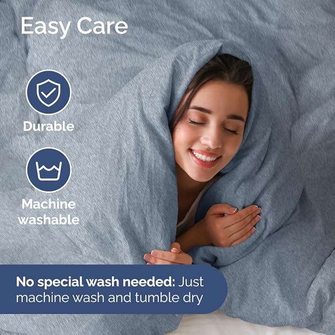 Full XL Bed Sheet - 4 Piece Full XL Bed Sheets Set - Soft, Breathable & Cooling - Hotel Luxury Bedding for Women, Men, Kids, Teens, Boys & Girls - Deep Pockets, Fade & Wrinkle Free - Heathered Blue