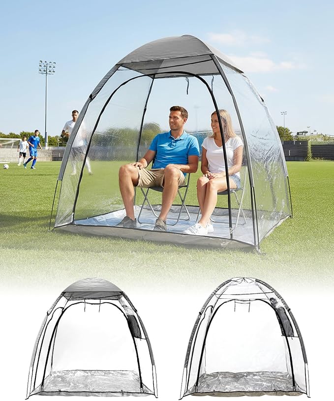 Abahub Clear Bubble Tent for 1-2 Person, Sports Tent with Sealed Floor, Outdoor Winter Tent with Carrying Bag for Sport Event, Camping, Fishing, Cheering