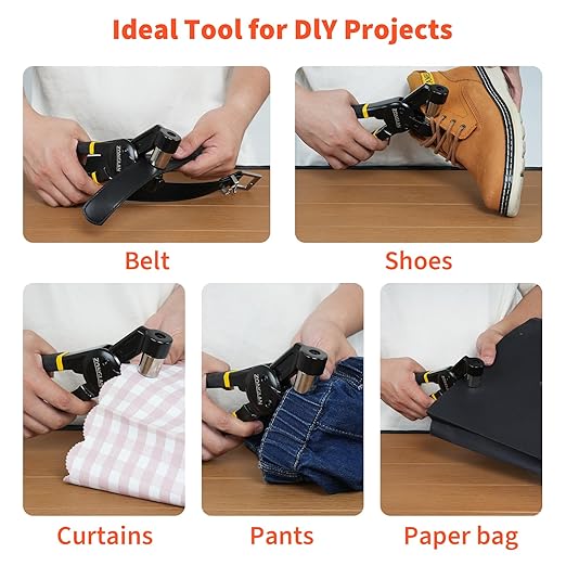 Grommet Tool Kit, 3/8 Inch Handheld Eyelet Kit Hole Punch Grommet Eyelet Press Pliers with 300 Silver Anti-Rust Grommets for Tarp Leather Fabric Tent and So On