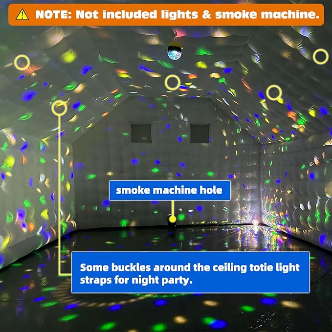 WARSUN Large White Inflatable Night Club 30x20x13Ft Inflatable Party Tent with Logo Area Disco Cube Gazebo Event House for Wedding Birthday Raves Dance Floor Yard Party Business