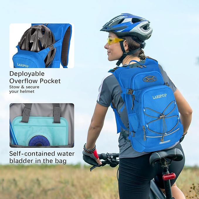 LARIPOP 18L Hydration Backpack with 2L Leak-Proof Water Bladder for Hiking Cycling Running Men Women