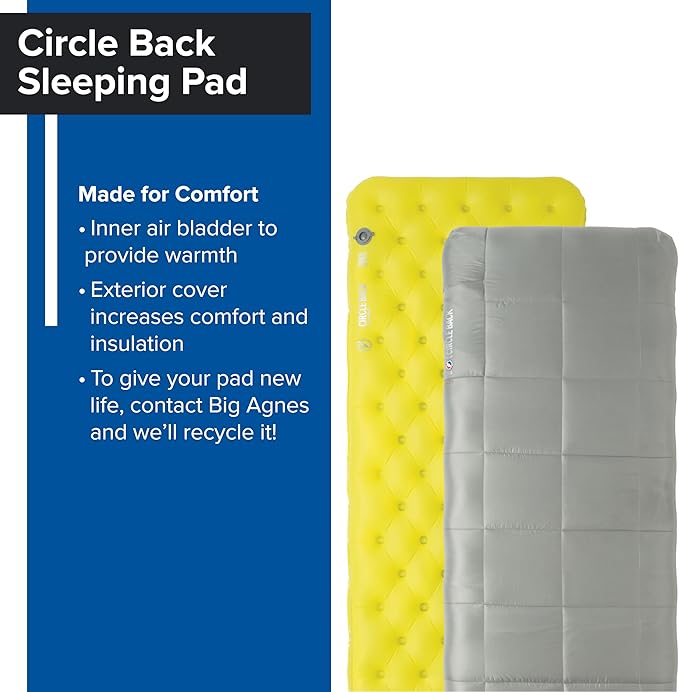 Big Agnes Circle Back Insulated Sleeping Pad 3-Season Air Pad with Removable Cover