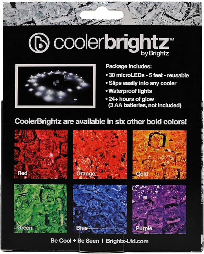 Brightz CoolerBrightz LED Cooler Light Rope - White - Waterproof Ice Chest Rope Light for Cooler - Colorful Bright Micro-LED Lights - Compatible with Yeti, ORCA, Igloo, Coleman and Ozark Ice Chests
