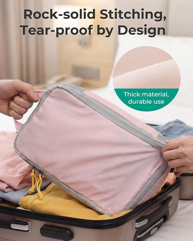 BAGSMART 6 Set /4 Set/2 Set Compression Packing Cubes for Travel, Lightweight Luggage Organizer Bags, Durable Space Saver Bags Travel Essentials