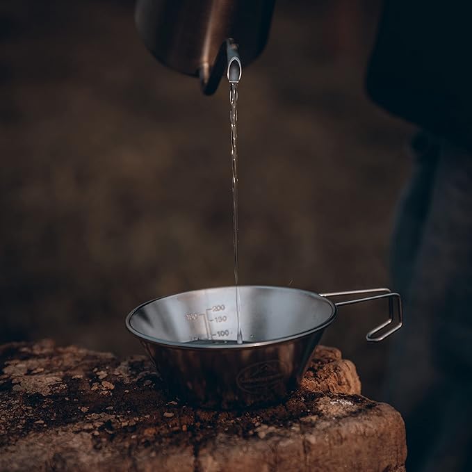 CAMPINGMOON 2pcs Set Stainless Steel Camping Sierra Cup 310ml S-220-2P (2pcs Set)