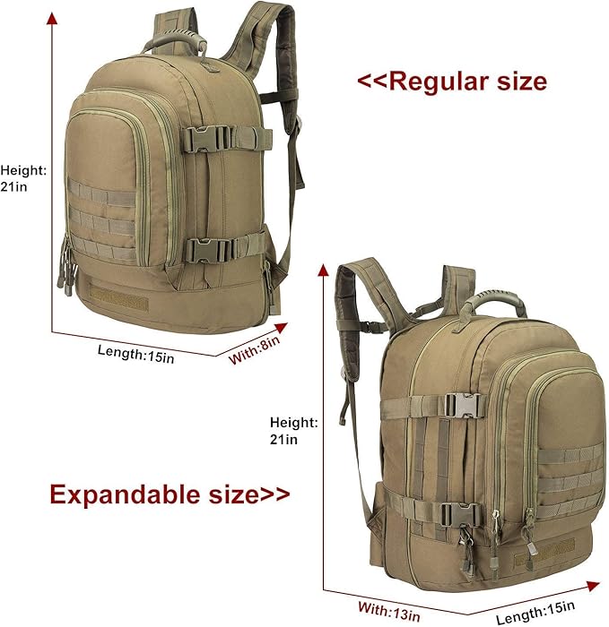 Greencity Laptop Backpacks Tactical 3 Day Expandable Bug Out Bag Classic Case Travel Hiking，Green