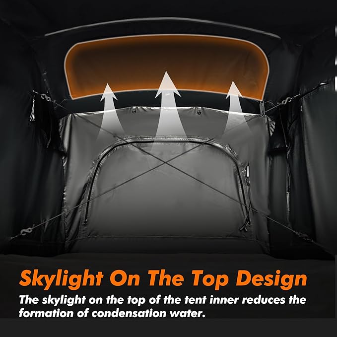 ILANDER Rooftop Tent Hardshell for SUV Van Jeep Truck, Aluminum Alloy Car Rooftop Tent, Waterproof and UV-Resistant Overland Roof Tents Camping for 2-3 Person