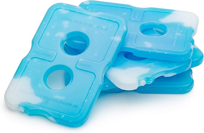 Ice Pack (Set of 5) Large Leak-Proof, Slim, Reusable, Freezer-Safe, Long-Lasting for Cooler Bags, Lunch Bags and Lunch Box. Keep Food and Drinks Cold for Hours.