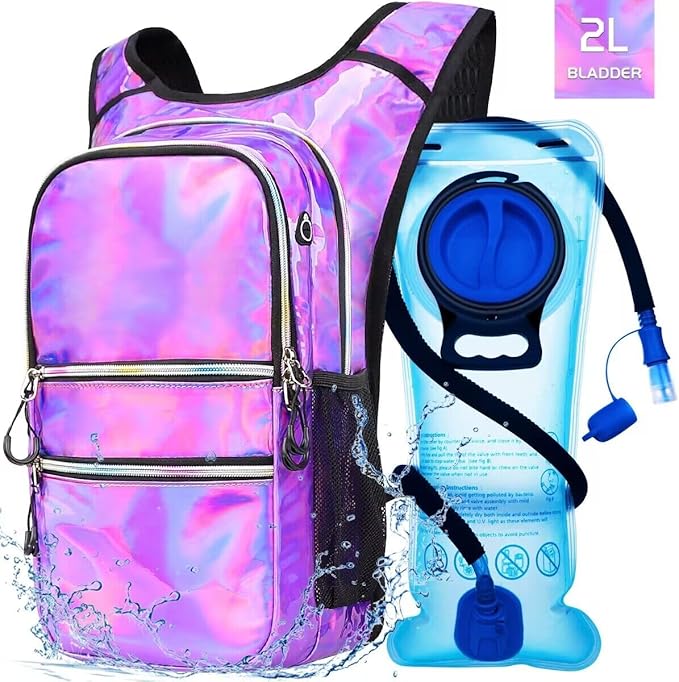 Hydration Backpack Pack, Water Backpack 20L Capacities Included 2L Hydration Bladder, Festival Essential - Rave Hydration Pack Hydropack Hydro for Hiking, Festival Gear