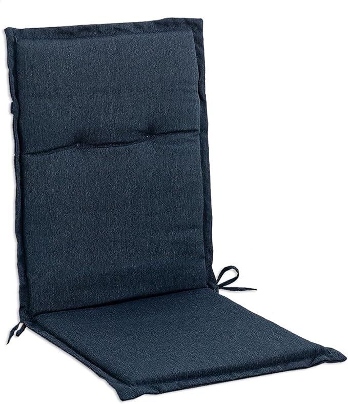 C-Hopetree Indoor High Back Rocking Chair Cushions for Glider and Swivel Rocker, Outdoor Replacement Highback Dining Seat Pads with Back Elastic and Ties, 18" x 42" x 1.5", Navy Blue, Set of 1