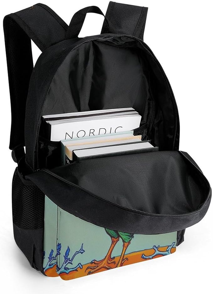 Daypack Polyester Anti-Theft Multipurpose Rooster Cock Art Bookbag Big Capacity Gym Outdoor Hiking Backpack With Adjustable Shoulder Straps