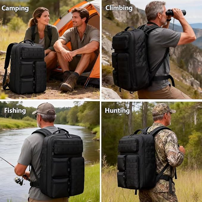 Tactical Camo Backpack for Men Women Waterproof Durable MOLLE Backpack Camping Hunting Emergency Preparedness