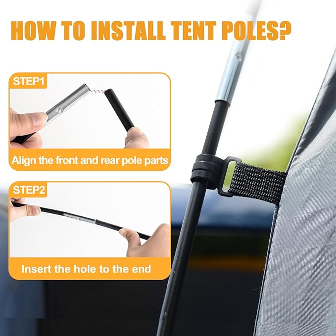 Inflatable Truck Bed Tent for Camping 5.5ft-8ft, PU 3000mm Waterproof Pickup Truck Tent with 4'' Thick TPU Air Beams, 2 Mins Fast Setup Portable Ground & Truck Tent for 2-3 Person
