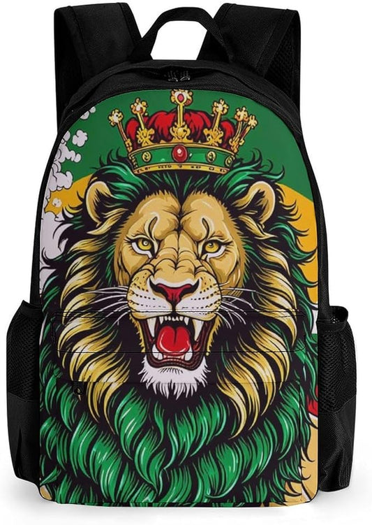 Casual Daypack Multipurpose Anti-Theft Large Capacity Carry On Bag, Lion Judah Weedleaf Smoke Art Casual Daypack Climbing Shoulder Bag With Padded Straps