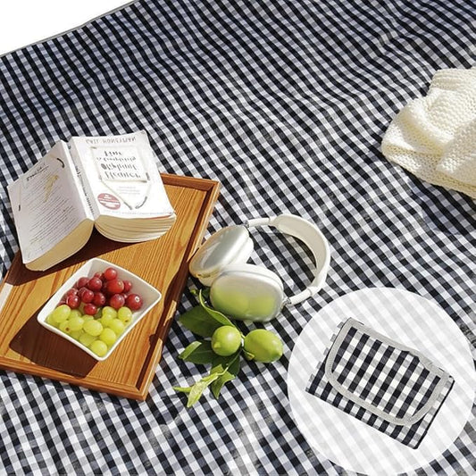 Cute Gingham Picnic Blanket, Waterproof Foldable, in Large 80x60in and Extra Large 80x80in, Portable Compact Beach Blanket, Oversized XL Outdoor Mat