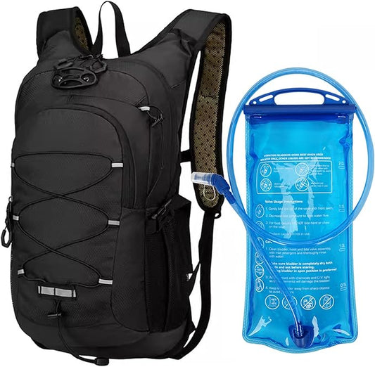 Outdoor Hydration Pack with 2L Water Bladder,Lightweight Running Backpack,Large Capacity Cycling Backpack,Daypack for Hiking Trail,Camping Backpack for Women Men